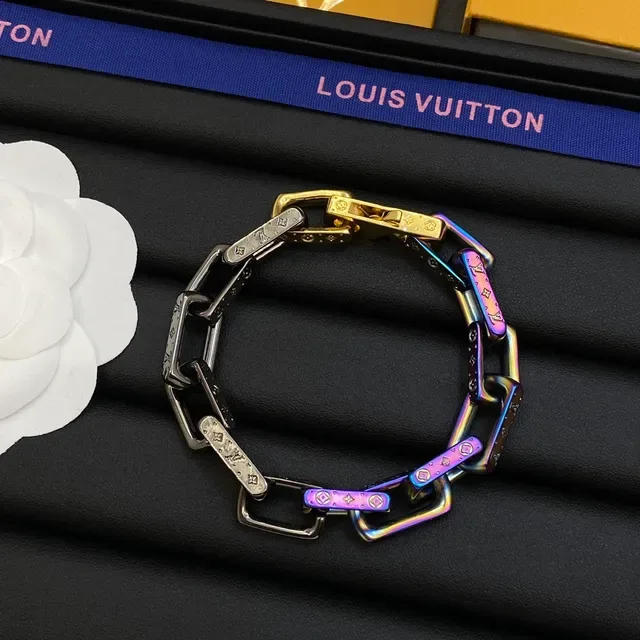 Louis Vuitton Camellia Iridescent Chain Bracelet 4
