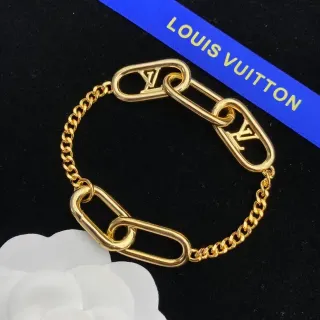 Louis Vuitton Chain Link Gold Metal Oversized Oval Links Bracelet