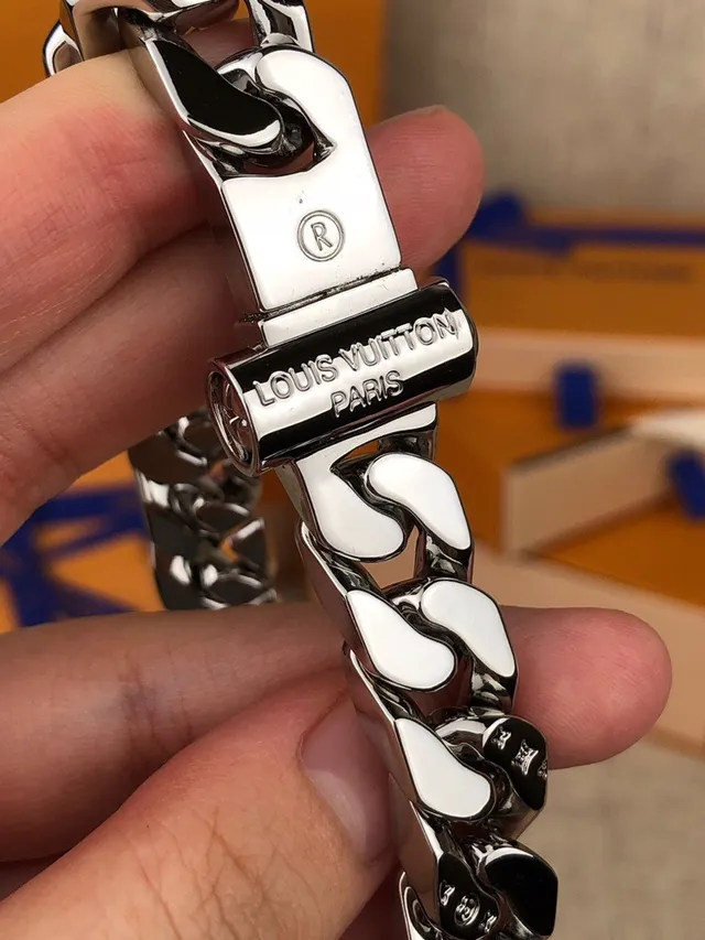 Louis Vuitton Chain Link Two-Tone Chunky Curb-Link Necklace 5
