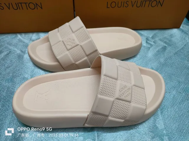 Louis Vuitton Checkerboard Slide Beige Slippers 3