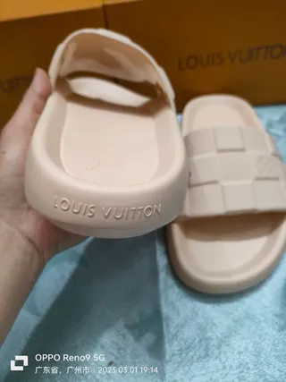 Louis Vuitton Checkerboard Slide Beige Slippers 7