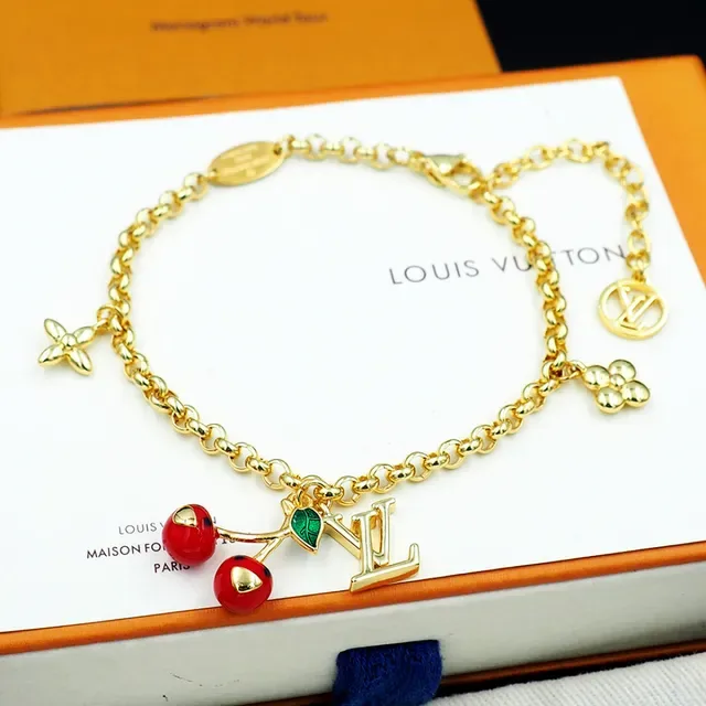 Louis Vuitton Cherry Charm Gold-Tone Enamel Bracelet 2