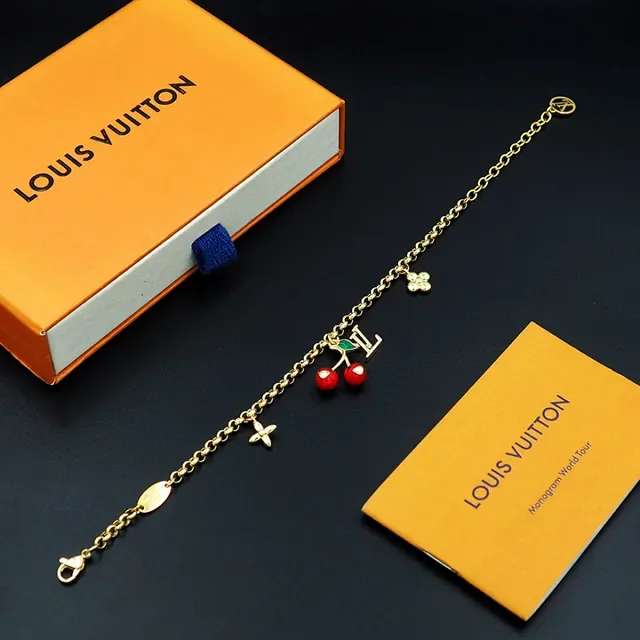 Louis Vuitton Cherry Charm Gold-Tone Enamel Bracelet 6