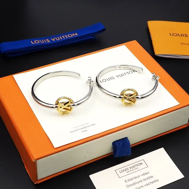 Louis Vuitton Circle Monogram Two-Tone Hoop Earrings 8