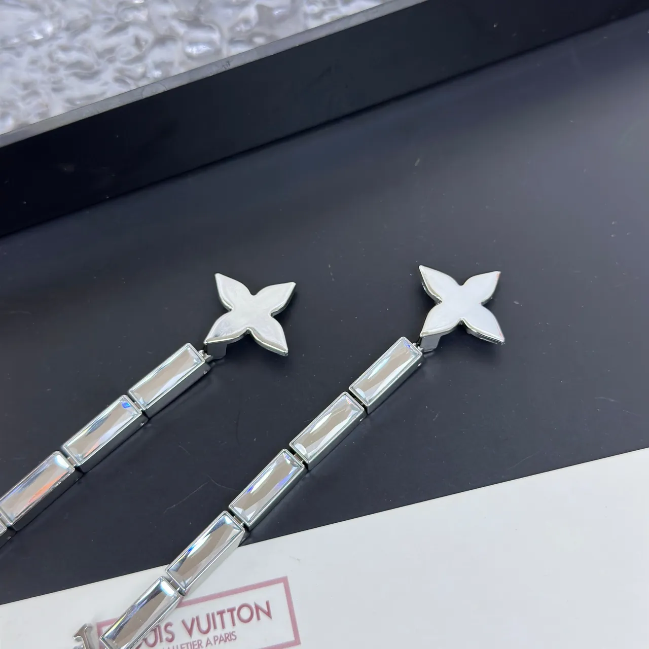 Louis Vuitton Crystal Monogram Silver-Tone Necklace 8