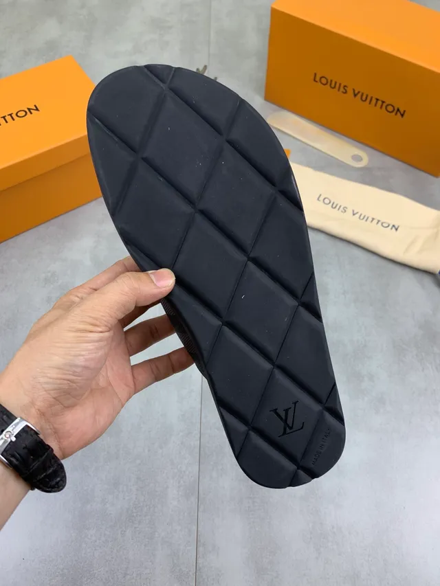 Louis Vuitton Double Buckle Slide Dark Gray Damier Graphite Slippers 2