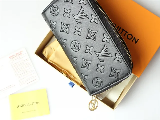 Louis Vuitton Embossed Monogram Beige Long Wallet 5