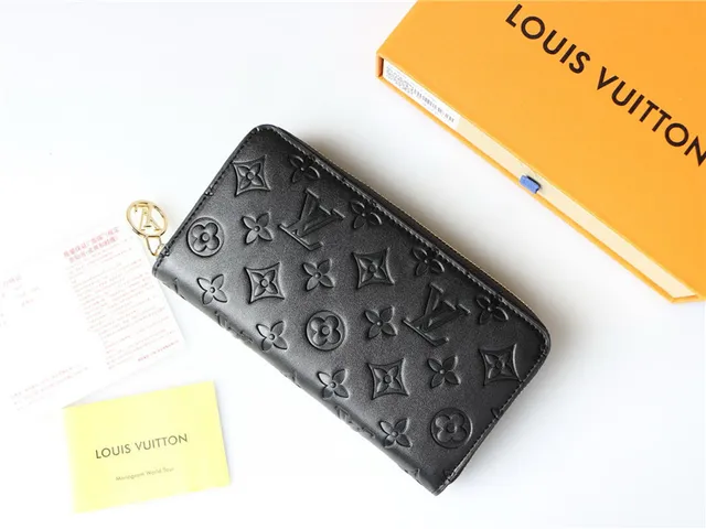 Louis Vuitton Embossed Monogram Beige Long Wallet 6