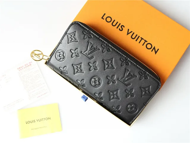 Louis Vuitton Embossed Monogram Beige Long Wallet 7