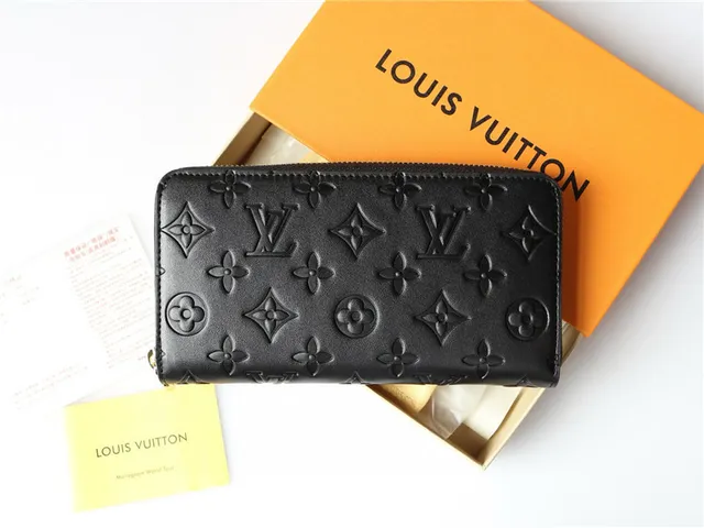 Louis Vuitton Embossed Monogram Beige Long Wallet 9