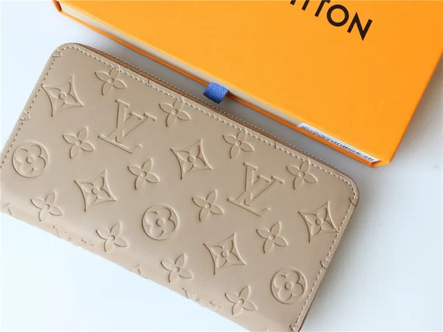 Louis Vuitton Embossed Monogram Beige Long Wallet 11