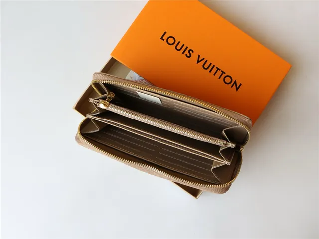 Louis Vuitton Embossed Monogram Beige Long Wallet 14