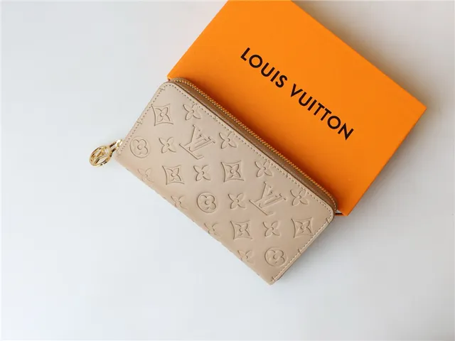 Louis Vuitton Embossed Monogram Beige Long Wallet 15