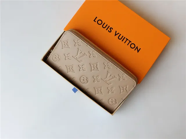 Louis Vuitton Embossed Monogram Beige Long Wallet 16