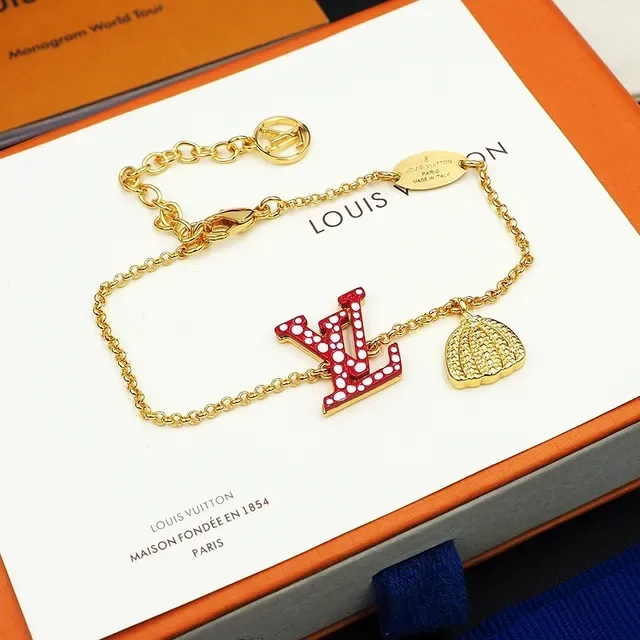 Louis Vuitton Enamel Polka-Dot LV and Shell Charm Necklaces 4