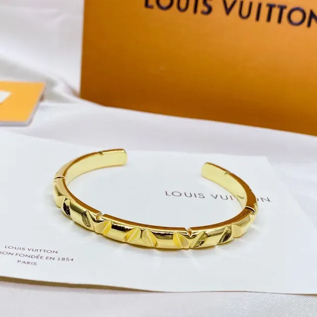 Louis Vuitton Faceted Geometric Open Cuff Bracelets 2
