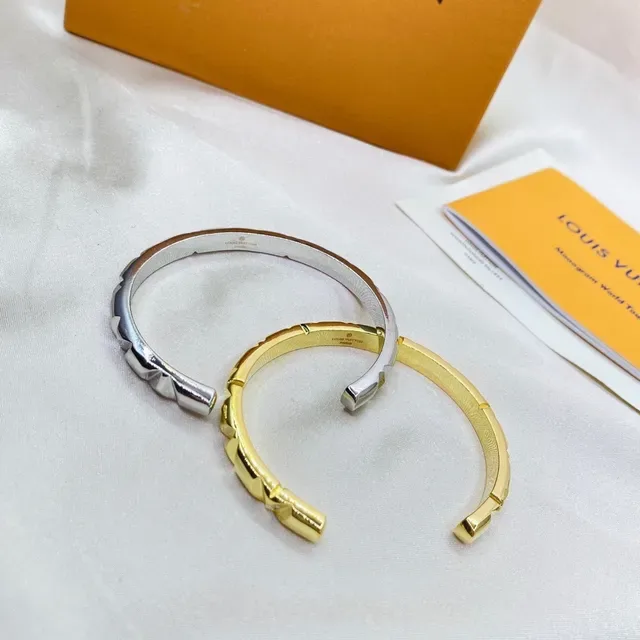 Louis Vuitton Faceted Geometric Open Cuff Bracelets 3