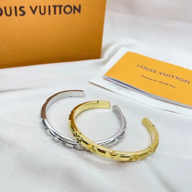 Louis Vuitton Faceted Geometric Open Cuff Bracelets 5
