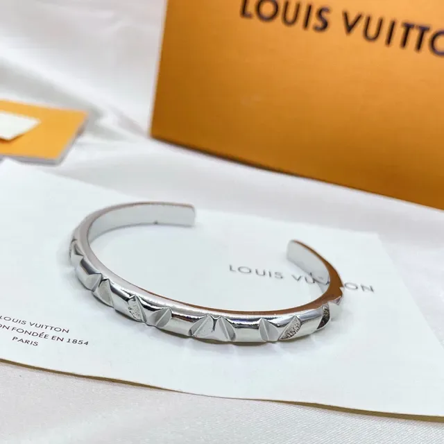 Louis Vuitton Faceted Geometric Open Cuff Bracelets 7