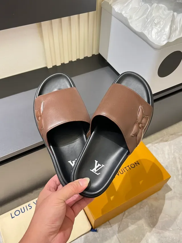 Louis Vuitton Floral Embossed Slide Slippers 4