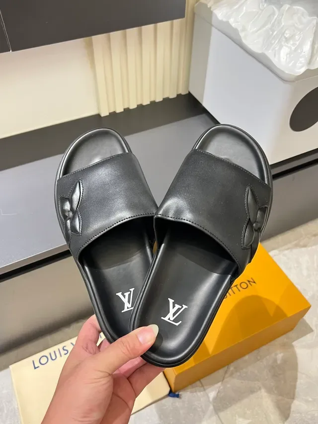 Louis Vuitton Floral Embossed Slide Slippers 9