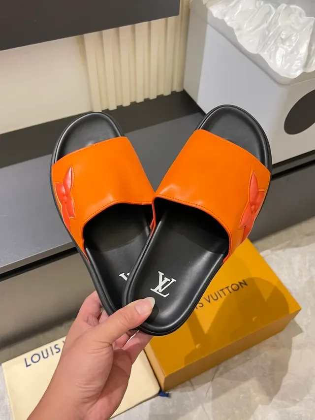 Louis Vuitton Floral Embossed Slide Slippers 10