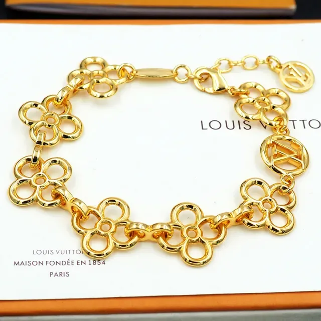 Louis Vuitton Floral-Link Monogram Gold-Tone Bracelet 4