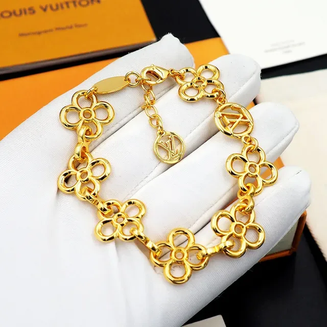 Louis Vuitton Floral-Link Monogram Gold-Tone Bracelet 5