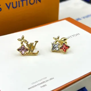 Louis Vuitton Flower Monogram Crystal Stud Earrings