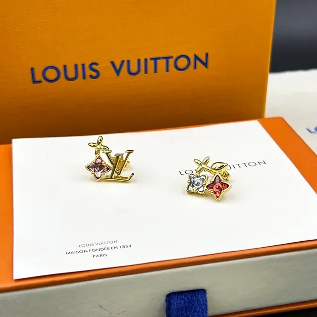 Louis Vuitton Flower Monogram Crystal Stud Earrings 2
