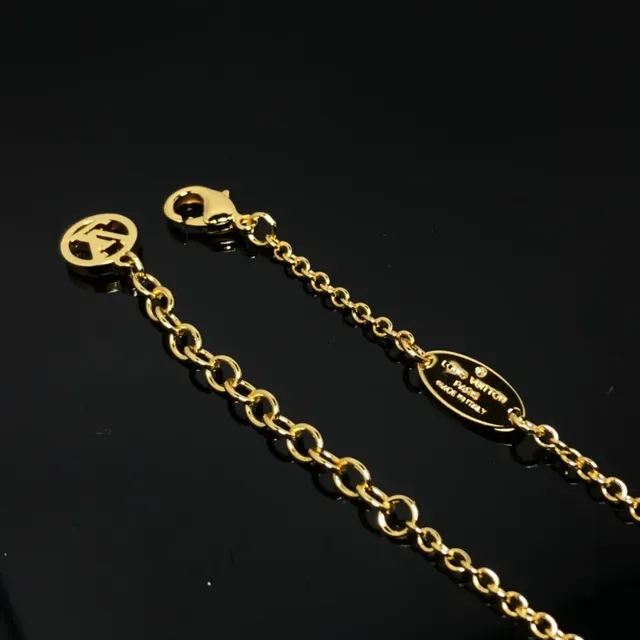Louis Vuitton Flower Monogram Gold-Tone Red Floral Bracelet 3