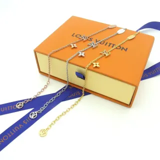 Louis Vuitton سوار سلاسل ذهبي أزرق مونوغرام شارم