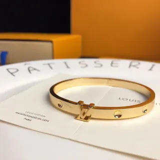 Louis Vuitton Gold Rigid Bangle Polished Bracelet