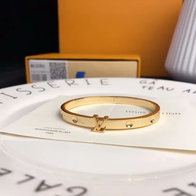 Louis Vuitton Gold Rigid Bangle Polished Bracelet 2