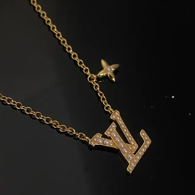 Louis Vuitton Gold Silver Pavé-Set Monogram Pendant Star Charm Accent Necklace 2