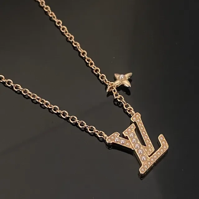 Louis Vuitton Gold Silver Pavé-Set Monogram Pendant Star Charm Accent Necklace 3