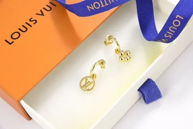 Louis Vuitton Gold-Tone Monogram and Floral Hoop Earrings 2