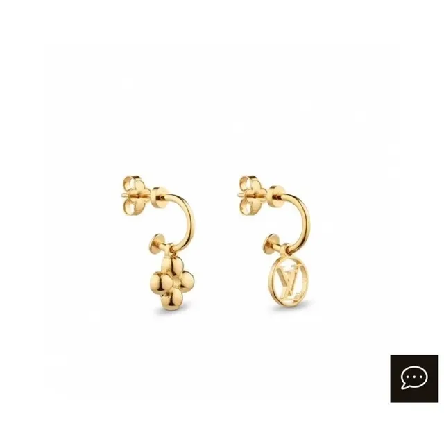 Louis Vuitton Gold-Tone Monogram and Floral Hoop Earrings 7