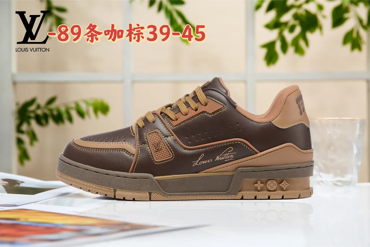 Louis Vuitton Gray Beige Layered Mixed-Material Upper Sculpted White Midsole Lifestyle Sneakers 5