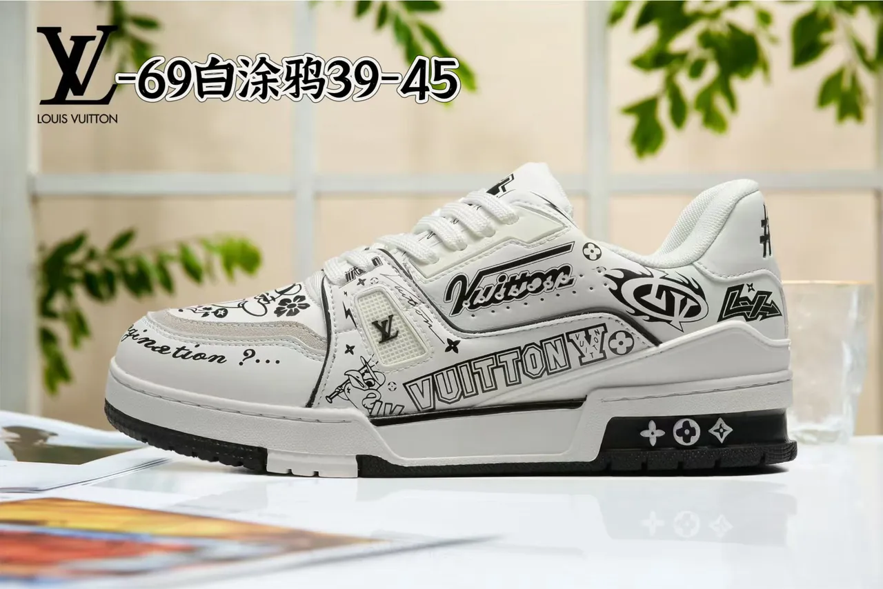 Louis Vuitton Gray Beige Layered Mixed-Material Upper Sculpted White Midsole Lifestyle Sneakers 15