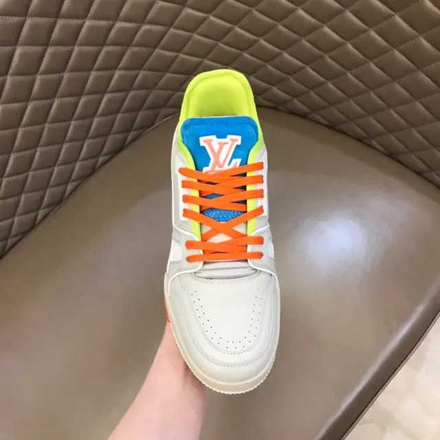 Louis Vuitton Gray Multicolor Layered Midsole Perforated Leather Upper Lifestyle Sneakers 3
