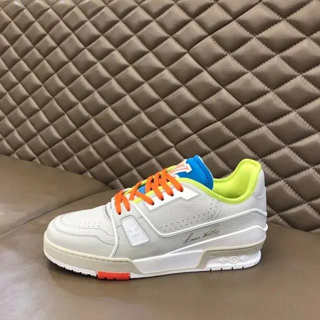 Louis Vuitton Gray Multicolor Layered Midsole Perforated Leather Upper Lifestyle Sneakers 5