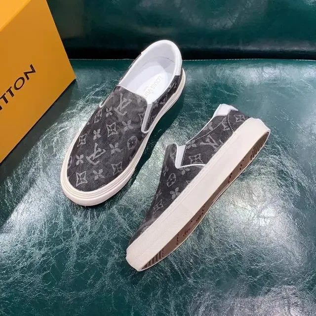 Louis Vuitton Gray White Monogram Canvas Slip-On Lifestyle Sneakers 8