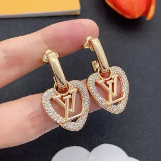 Louis Vuitton Heart Monogram Pavé Crystal Earrings