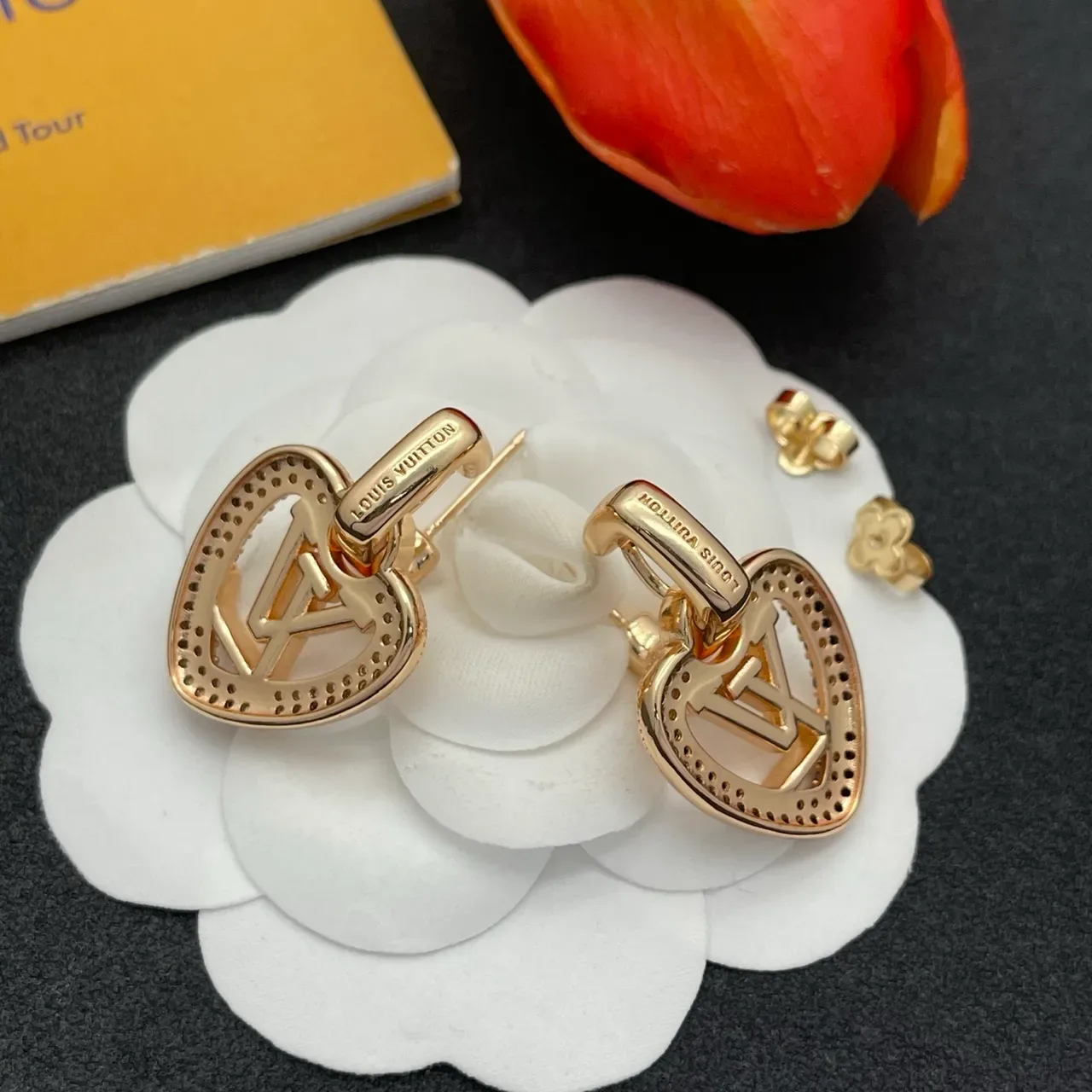 Louis Vuitton Heart Monogram Pavé Crystal Earrings 3