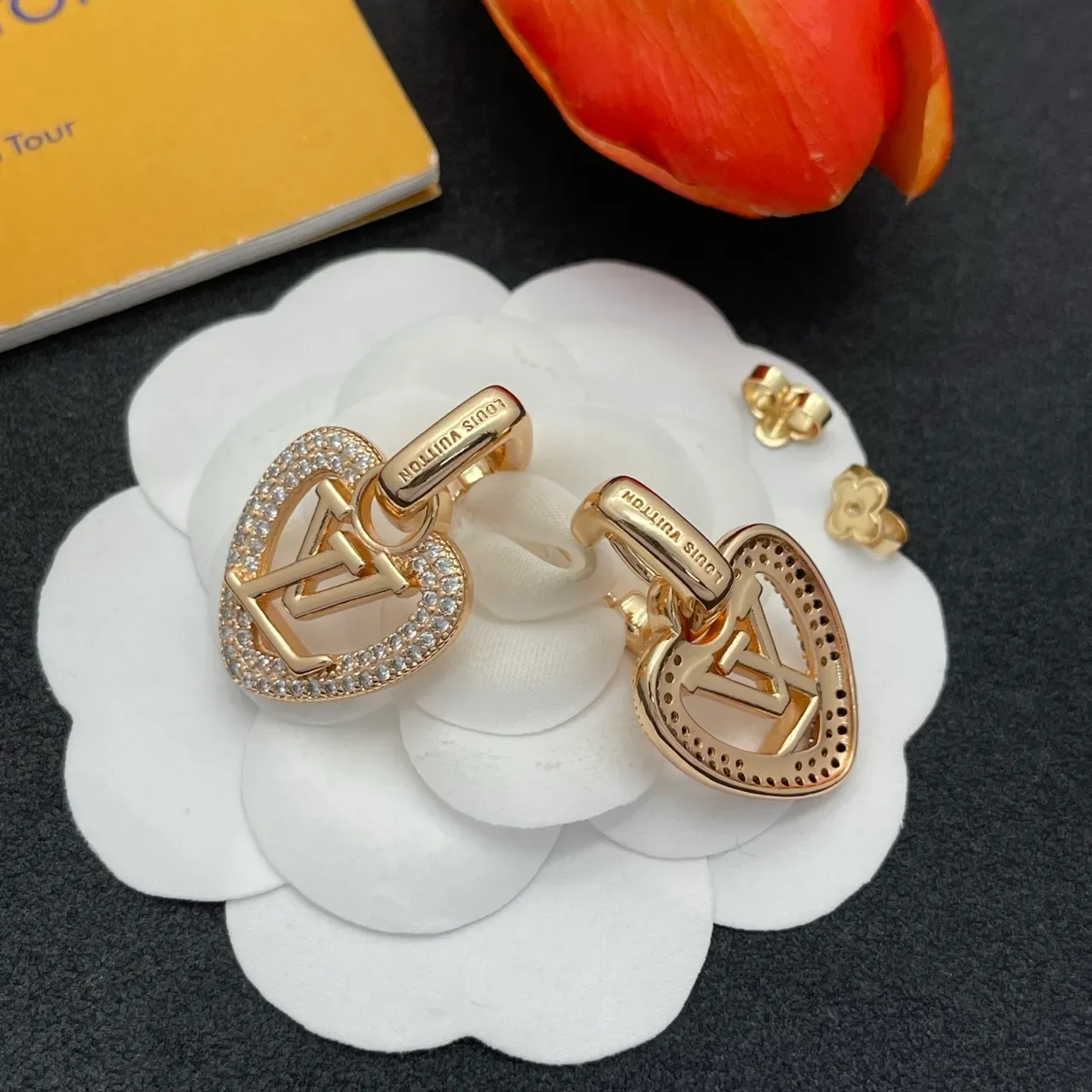 Louis Vuitton Heart Monogram Pavé Crystal Earrings 4