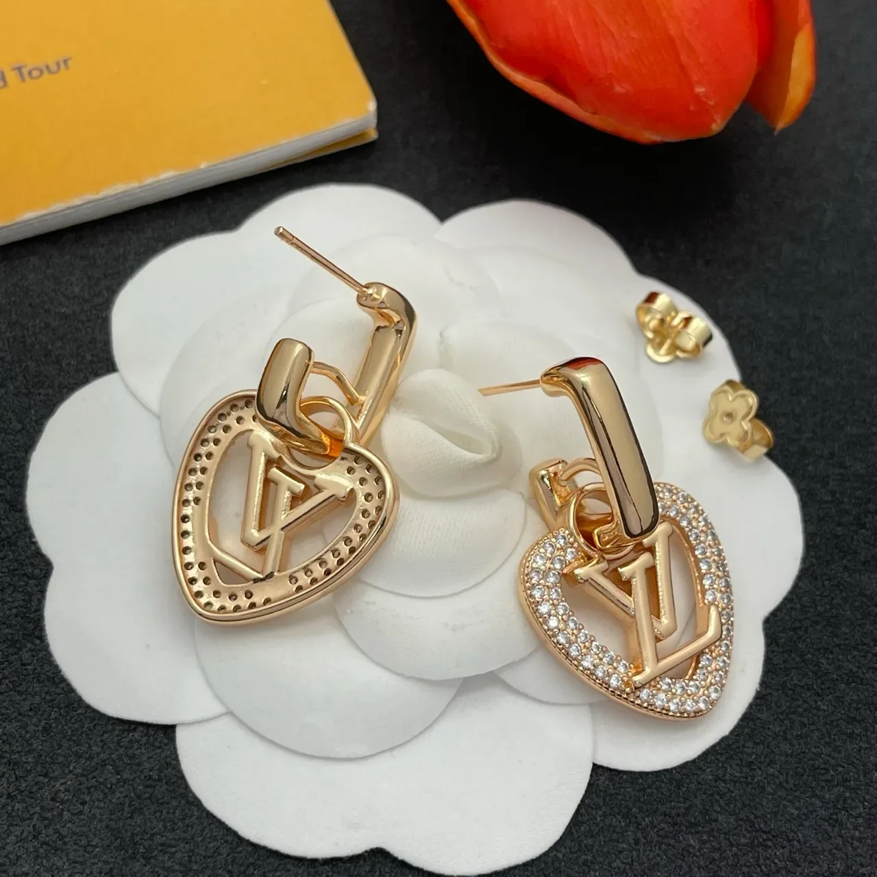 Louis Vuitton Heart Monogram Pavé Crystal Earrings 5