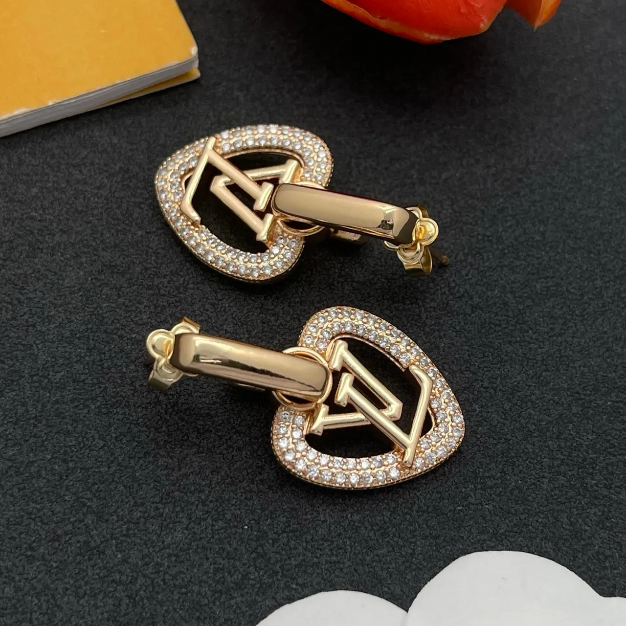 Louis Vuitton Heart Monogram Pavé Crystal Earrings 6