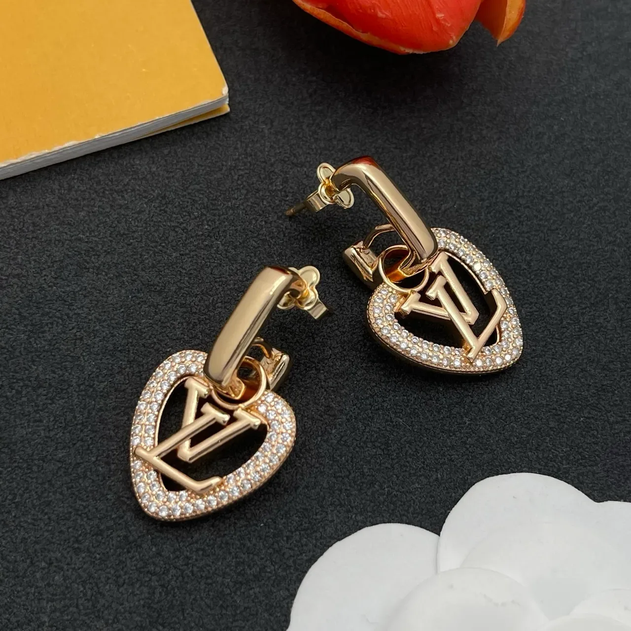 Louis Vuitton Heart Monogram Pavé Crystal Earrings 7