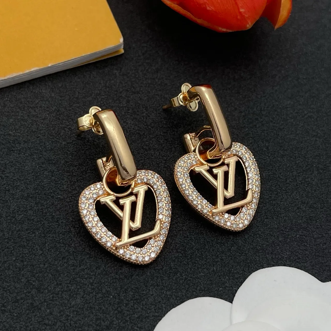 Louis Vuitton Heart Monogram Pavé Crystal Earrings 8